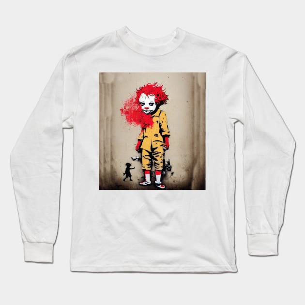 AI Bansky Mcdonalds Long Sleeve T-Shirt by damnaloi